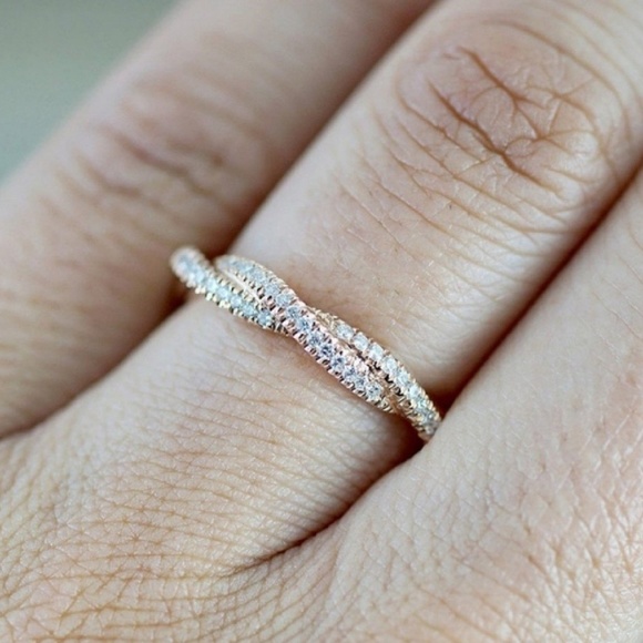 °•○LAST ONE○•° Yellow Gold Double Infinity Band - Picture 3 of 5